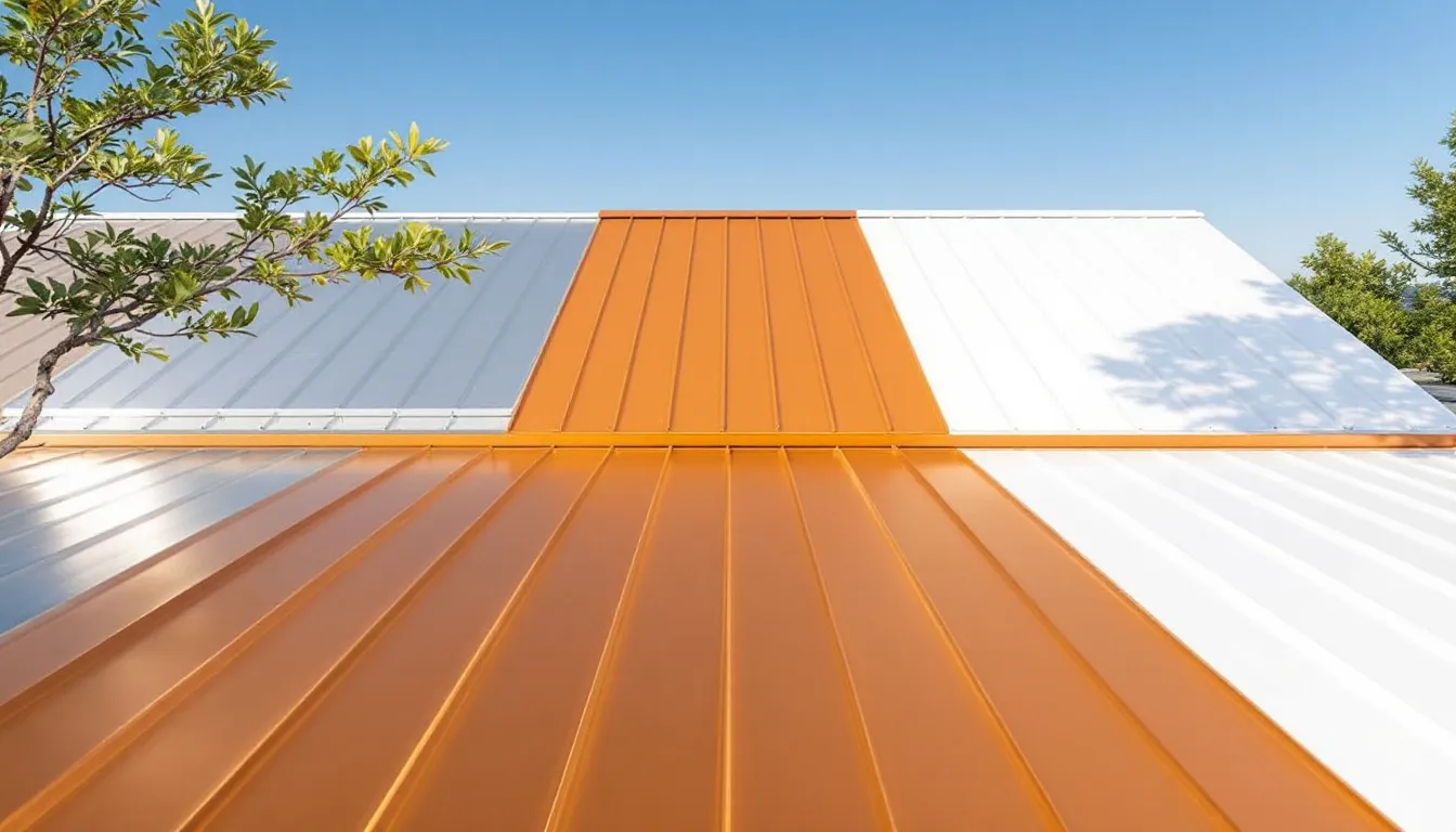 A selection of the top metal roof colors suitable for hot climates.