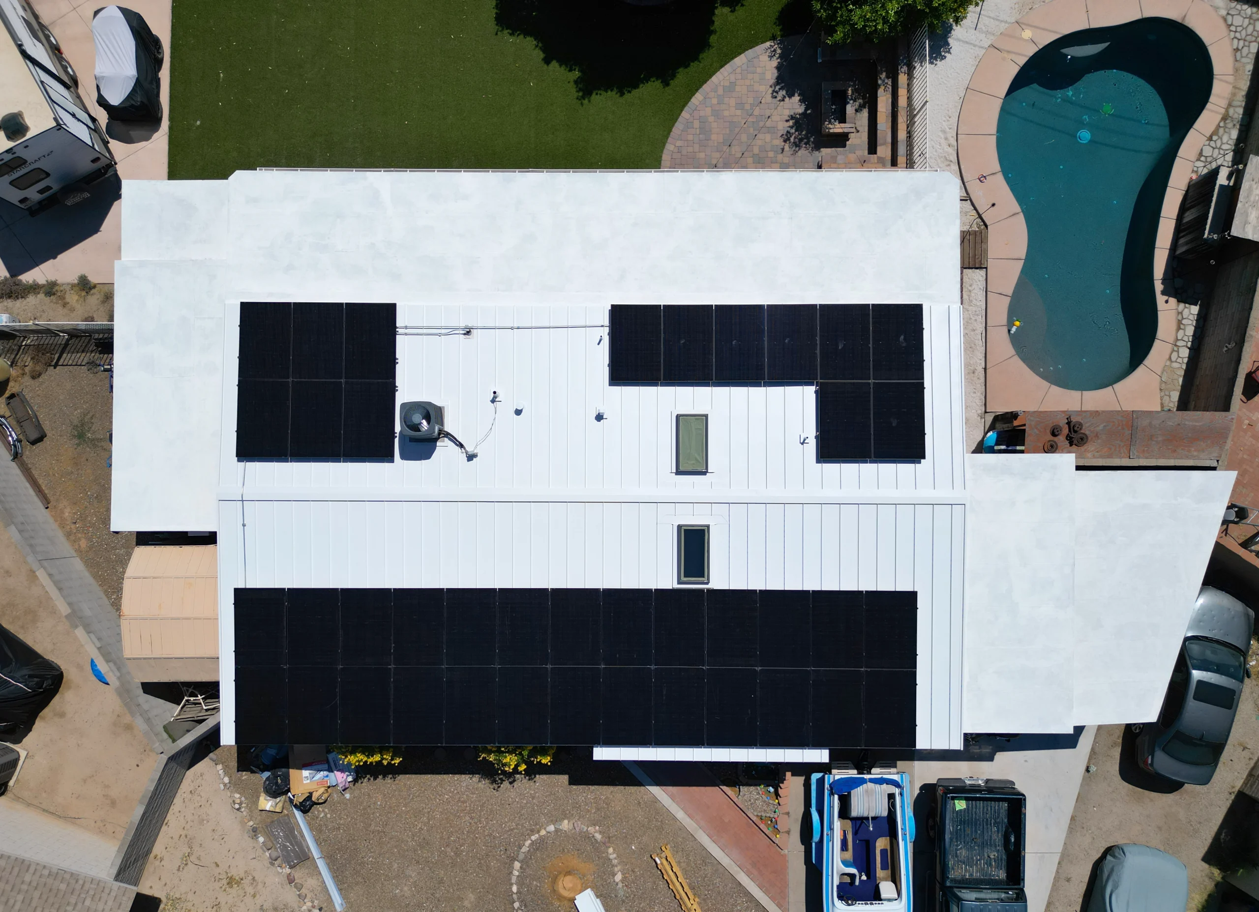 Solar Panels Installed on Metal Roof by AZ Roofing Contractor