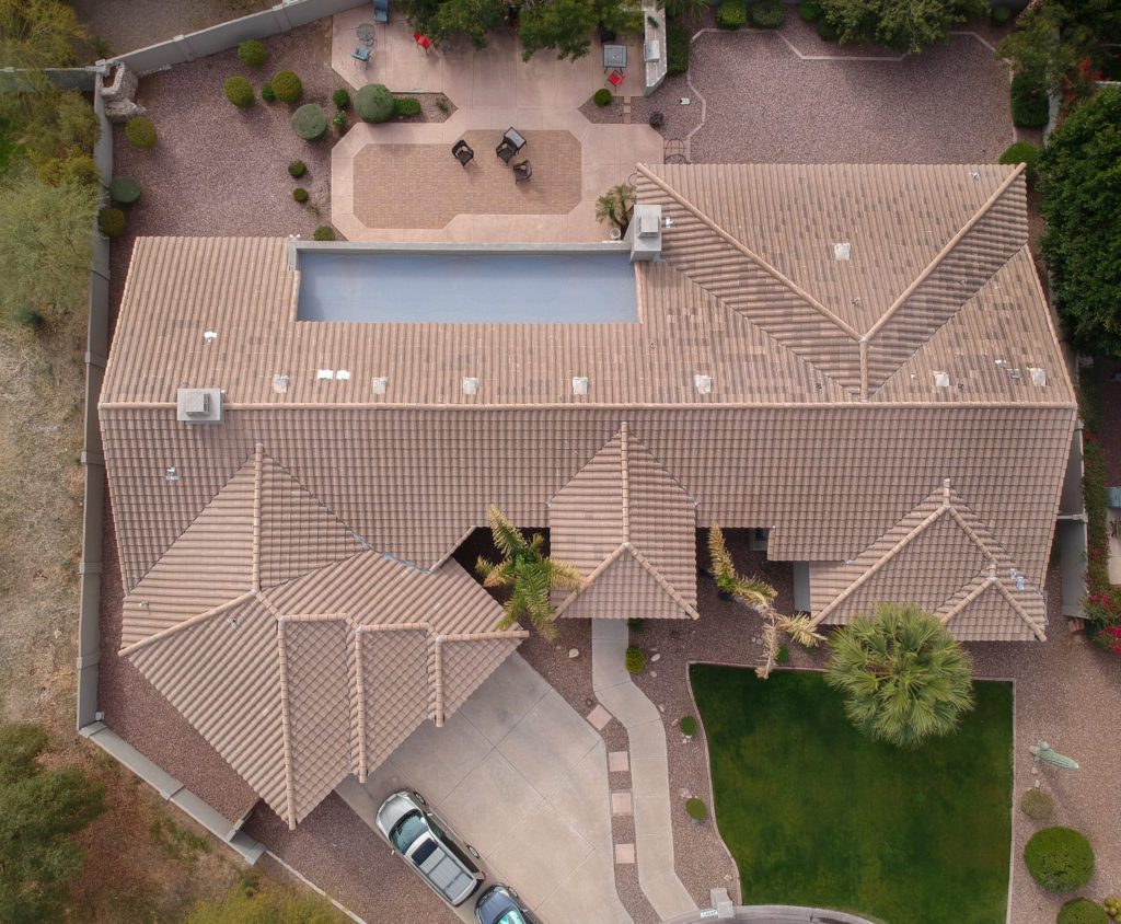 Roofing services company replaced the home's tile roof