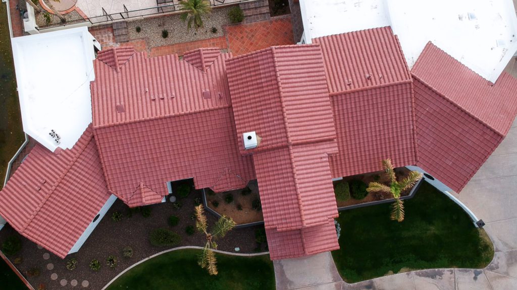 Reimagine Roofing Red Tile Drone