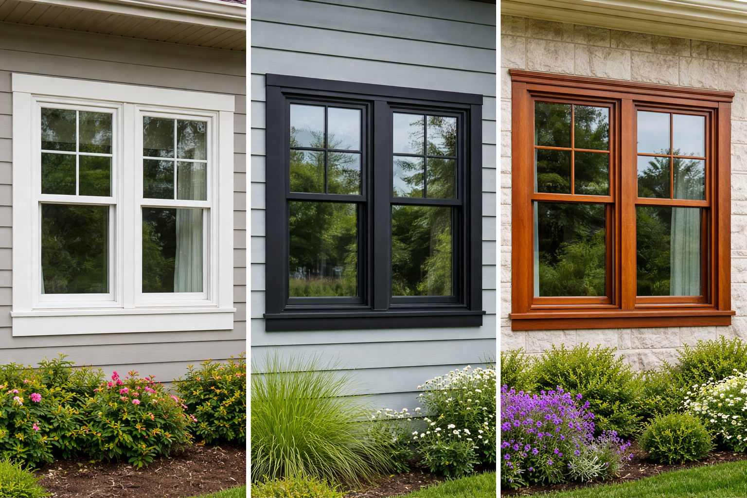 vinyl windows, fiberglass windows, wood windows