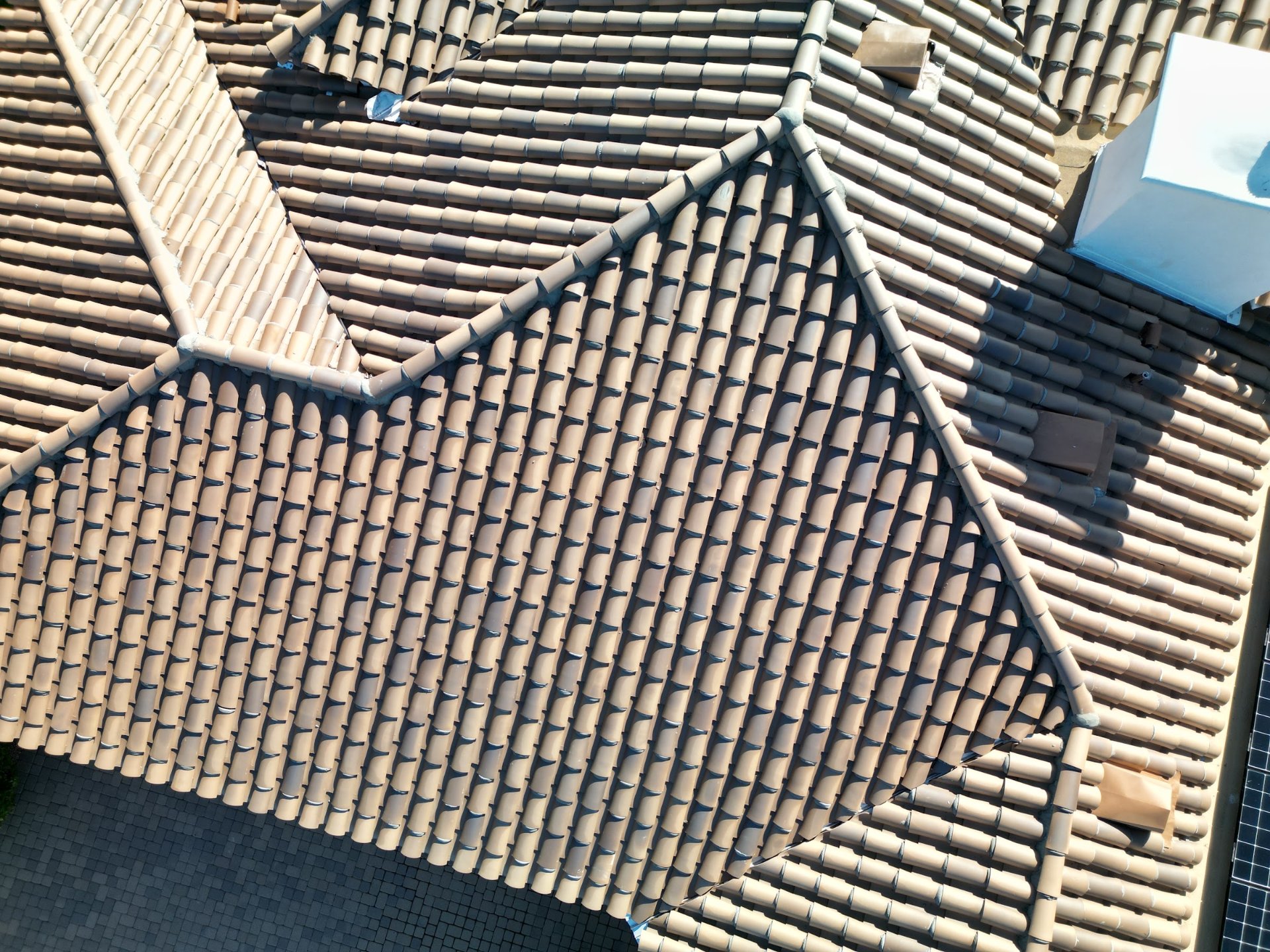Detail of a tile roof on an Arizona home
